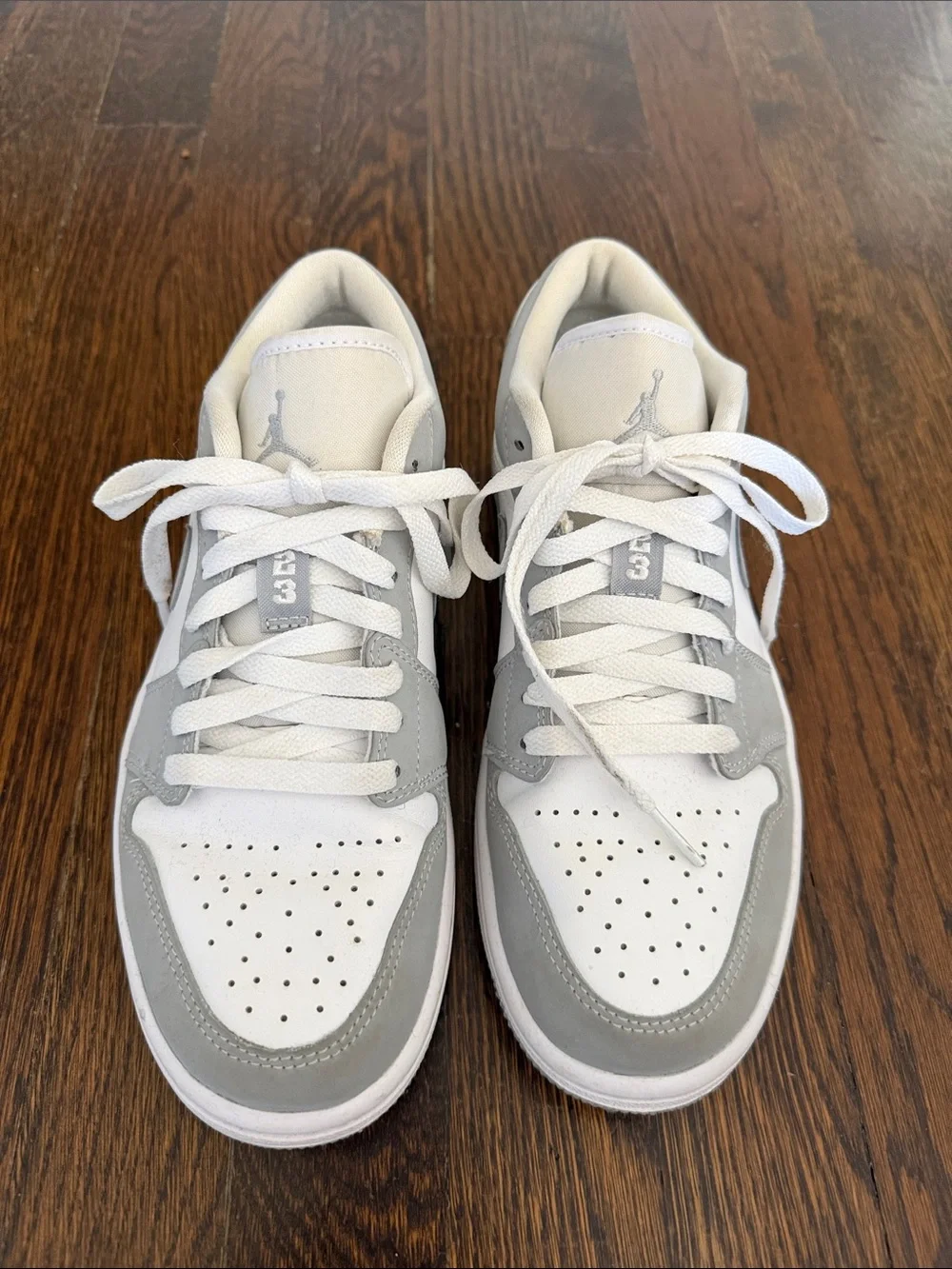 Jordan 1 Low Men's Sneakers - White & Light Gray